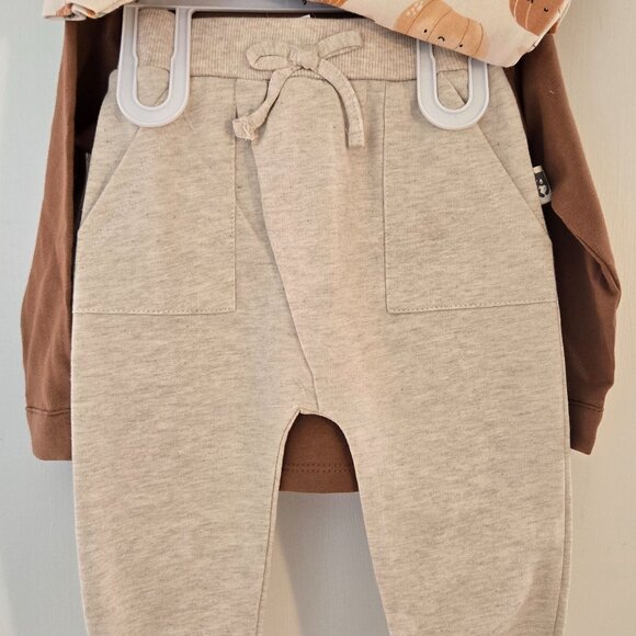 Rabbit bear organic fall pumpkin harvest baby boys 4 piece set 12m - Picture 7 of 12